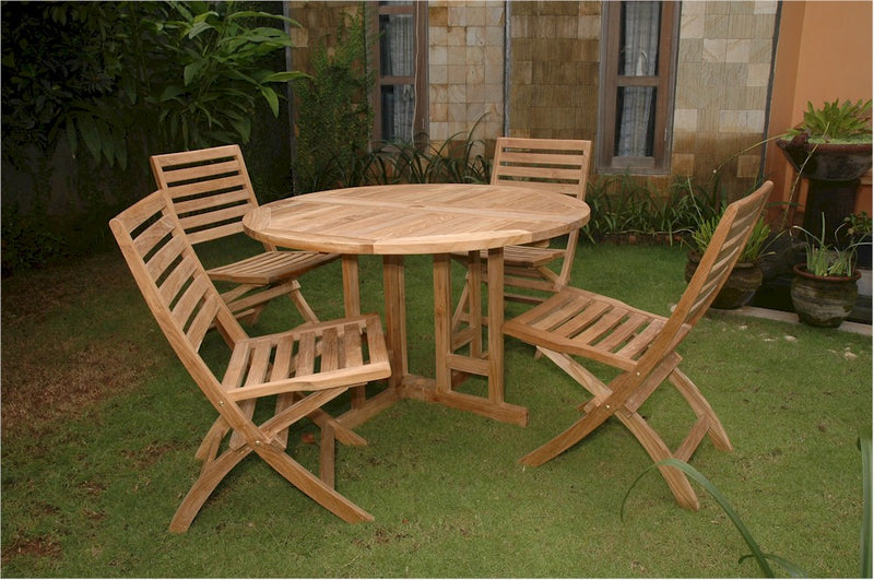 Andrew Butterfly Folding 5-Pieces Dining Set By Anderson Teak | Outdoor Dining Sets | Modishstore
