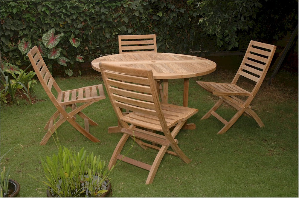 Andrew Butterfly Folding 5-Pieces Dining Set By Anderson Teak | Outdoor Dining Sets | Modishstore - 3