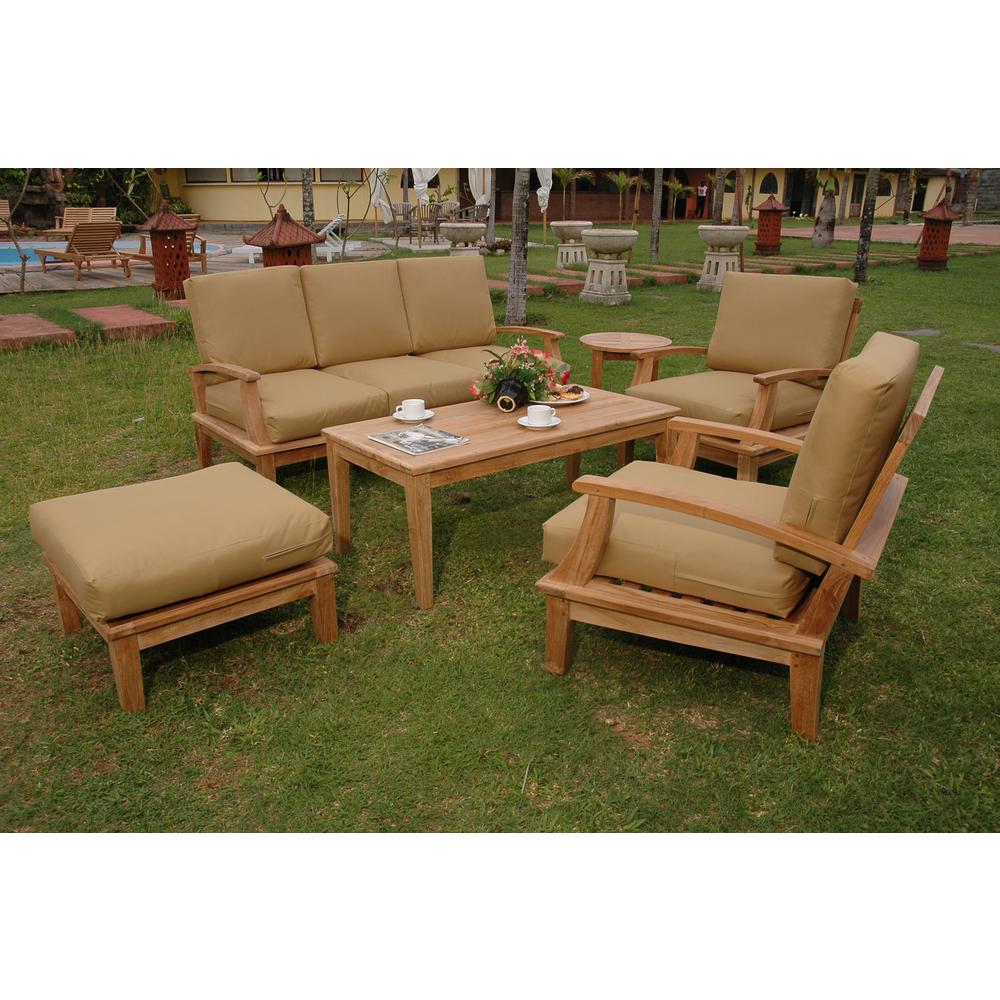 Brianna 5-Pieces Deep Seating Sofa Set By Anderson Teak | Outdoor Sofas, Loveseats & Sectionals | Modishstore - 2