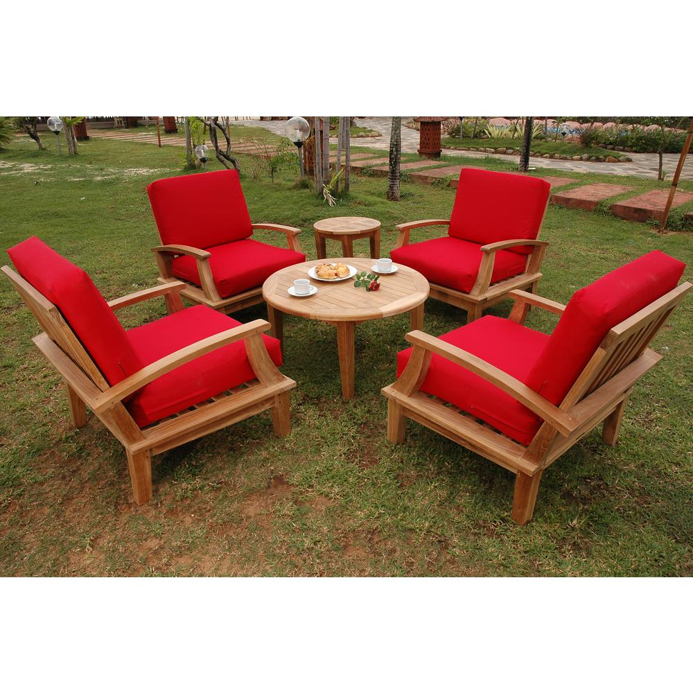 Brianna 6-Pieces Deep Seating Armchair Set By Anderson Teak | Outdoor Sofas, Loveseats & Sectionals | Modishstore - 2