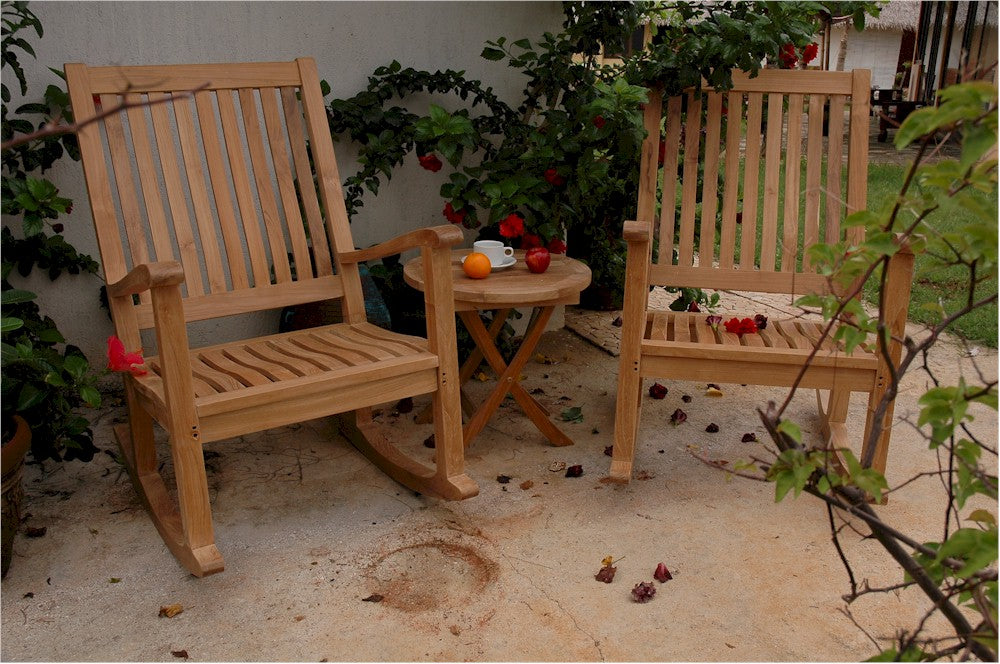 Del-Amo Bahama 3-Pieces Set With Folding Round Side Table By Anderson Teak | Outdoor Sofas, Loveseats & Sectionals | Modishstore