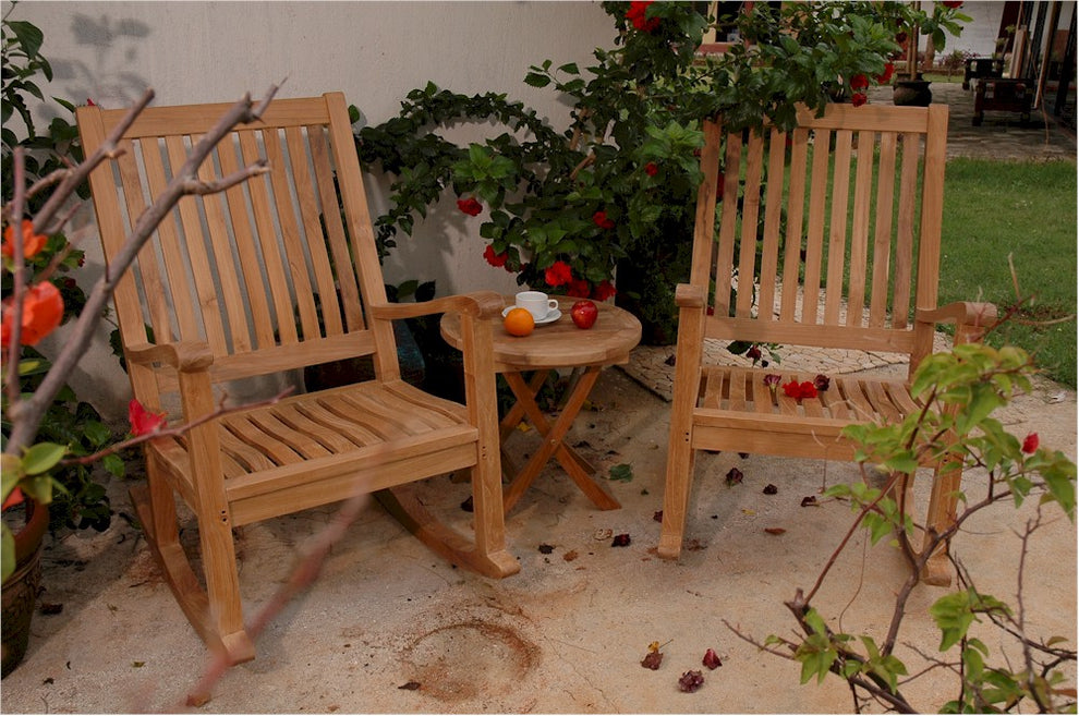Del-Amo Bahama 3-Pieces Set With Folding Round Side Table By Anderson Teak | Outdoor Sofas, Loveseats & Sectionals | Modishstore - 2