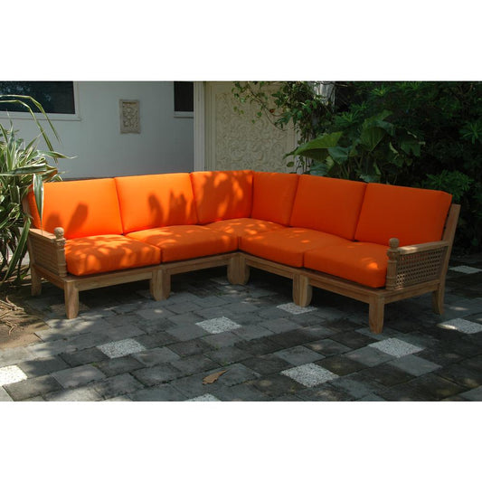 Luxe 5-Pieces Modular Set SET-66 By Anderson Teak | Outdoor Sofas, Loveseats & Sectionals | Modishstore