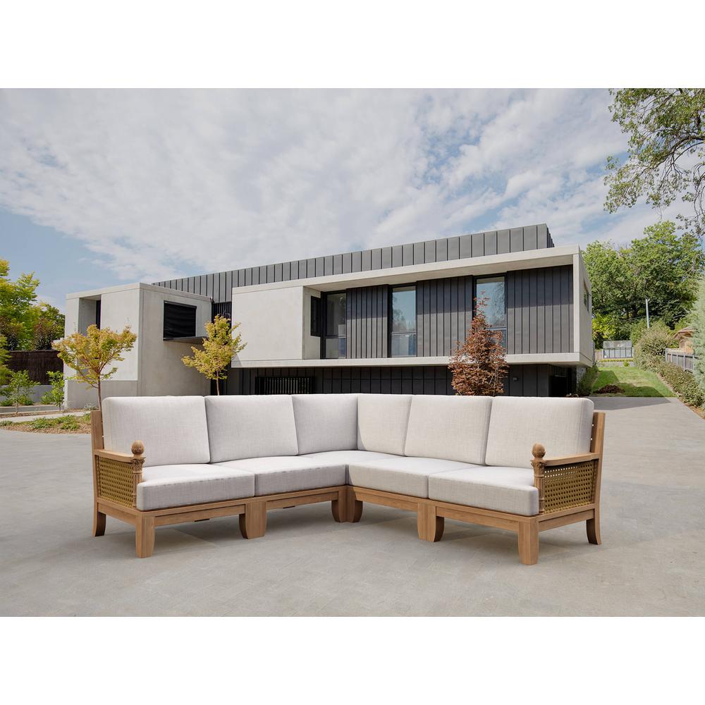 Luxe 5-Pieces Modular Set SET-66 By Anderson Teak | Outdoor Sofas, Loveseats & Sectionals | Modishstore - 4