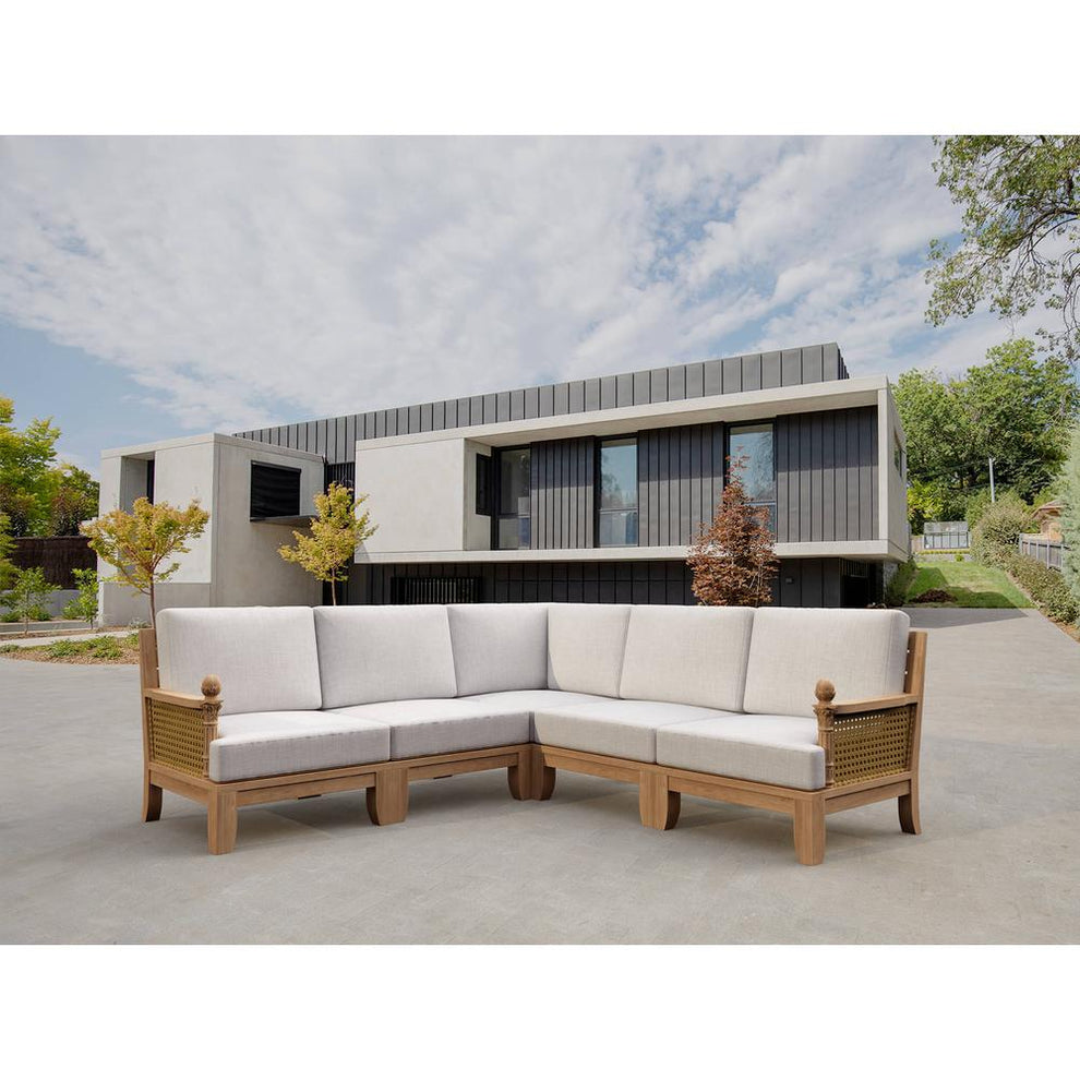 Luxe 5-Pieces Modular Set SET-66 By Anderson Teak | Outdoor Sofas, Loveseats & Sectionals | Modishstore - 4
