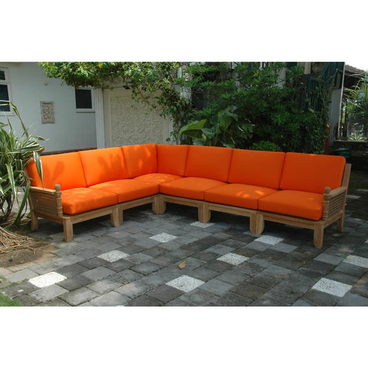 Luxe 6-Pieces Modular Set A By Anderson Teak | Outdoor Sofas, Loveseats & Sectionals | Modishstore