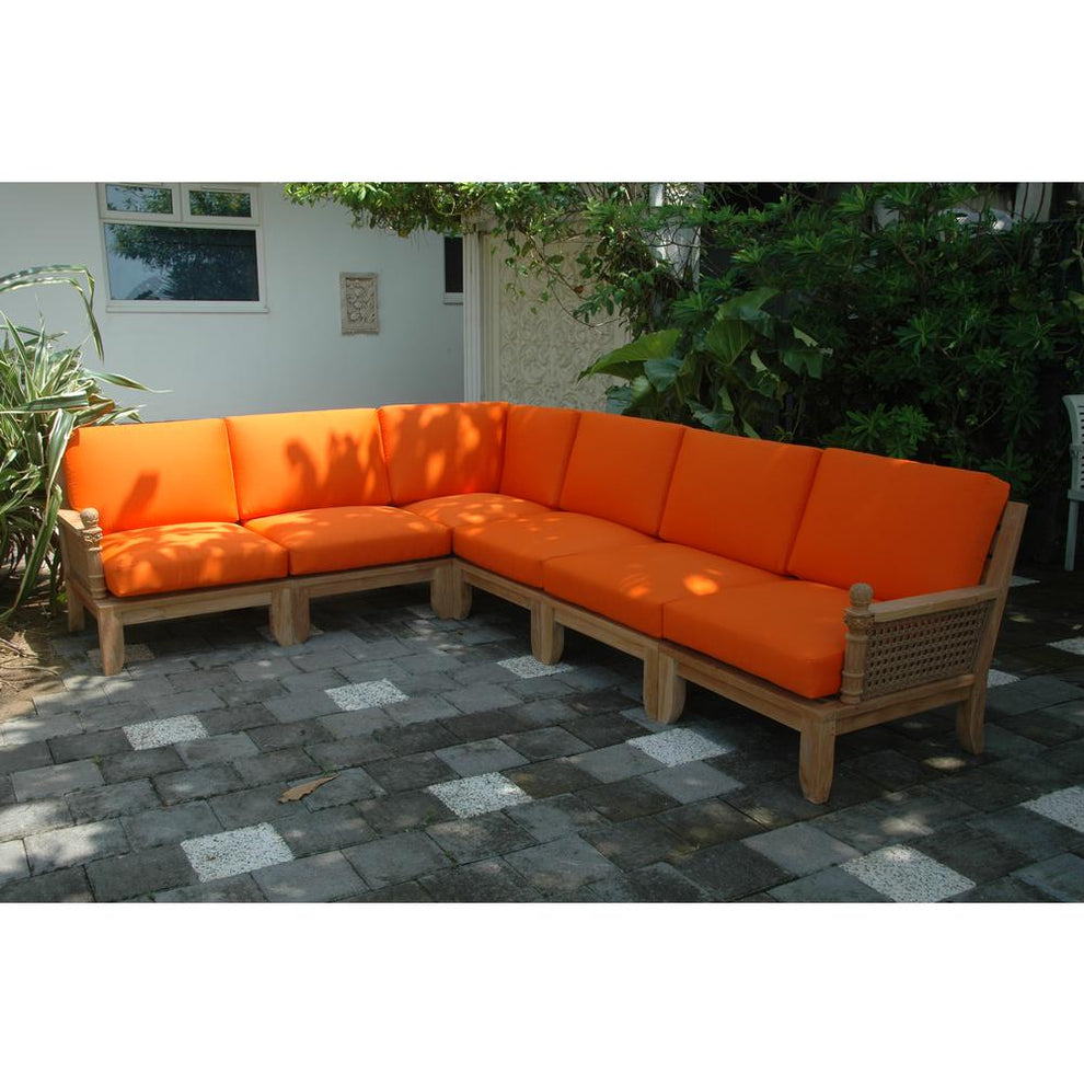 Luxe 6-Pieces Modular Set A By Anderson Teak | Outdoor Sofas, Loveseats & Sectionals | Modishstore - 2