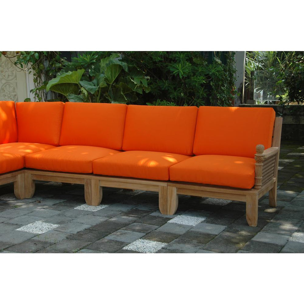 Luxe 6-Pieces Modular Set A By Anderson Teak | Outdoor Sofas, Loveseats & Sectionals | Modishstore - 4