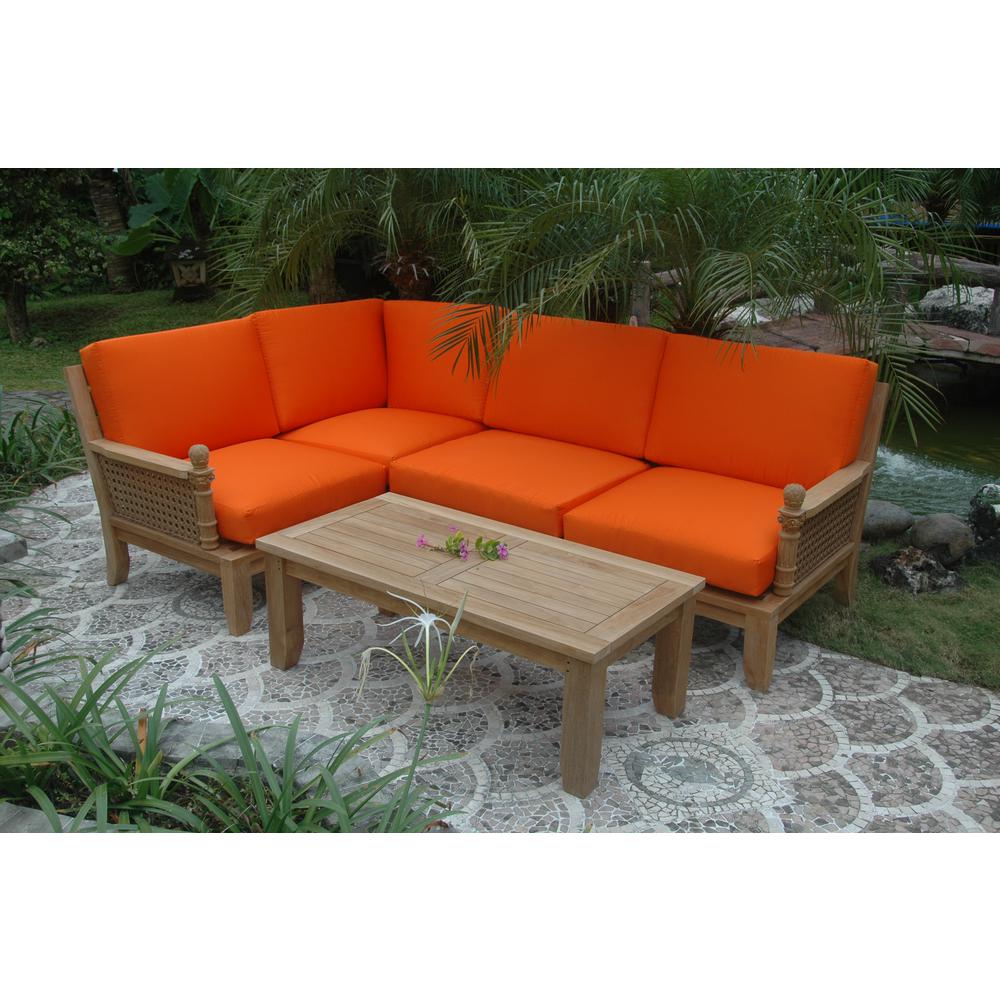 Luxe 5-Pieces Modular Set SET-71 By Anderson Teak | Outdoor Sofas, Loveseats & Sectionals | Modishstore - 2