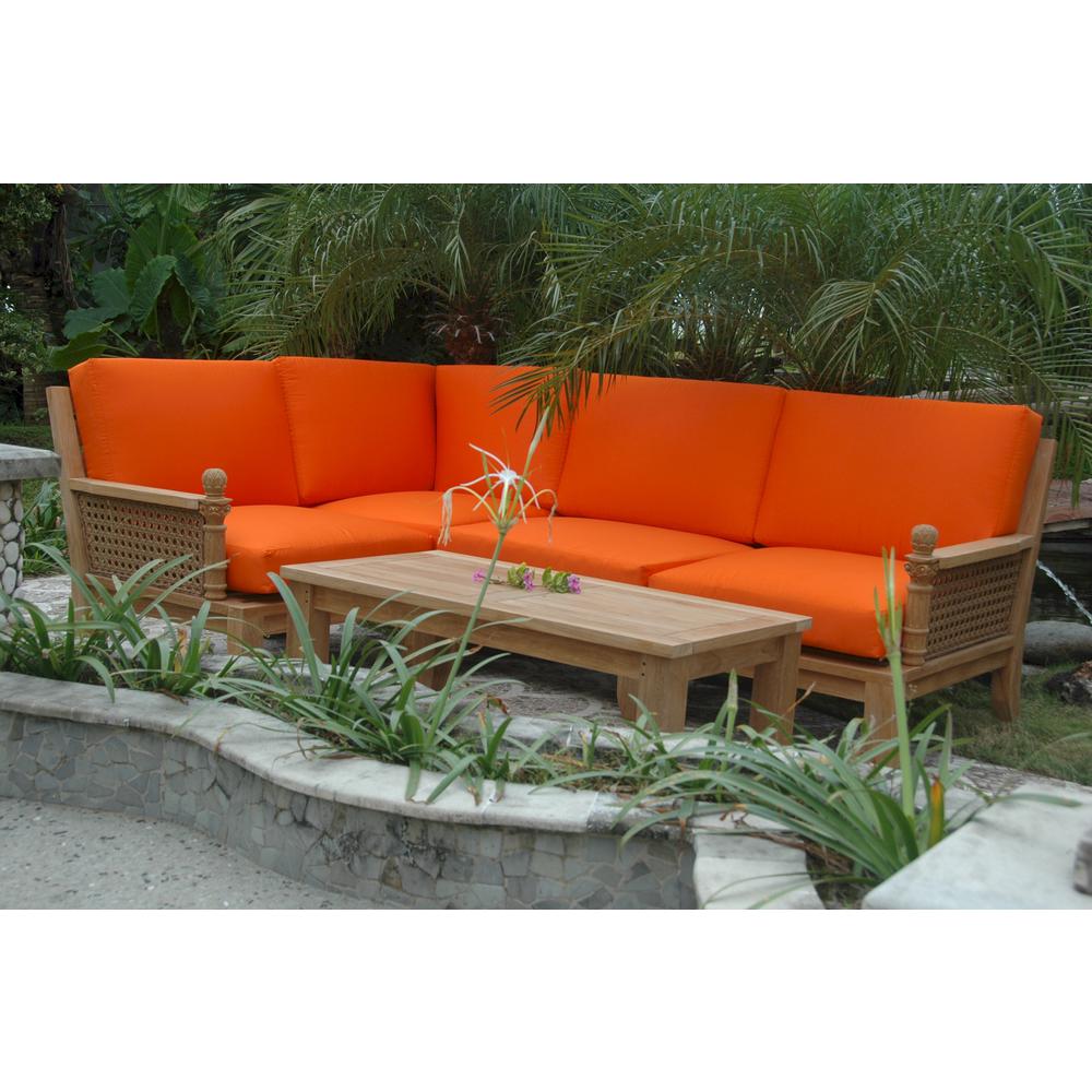 Luxe 5-Pieces Modular Set SET-71 By Anderson Teak | Outdoor Sofas, Loveseats & Sectionals | Modishstore - 3