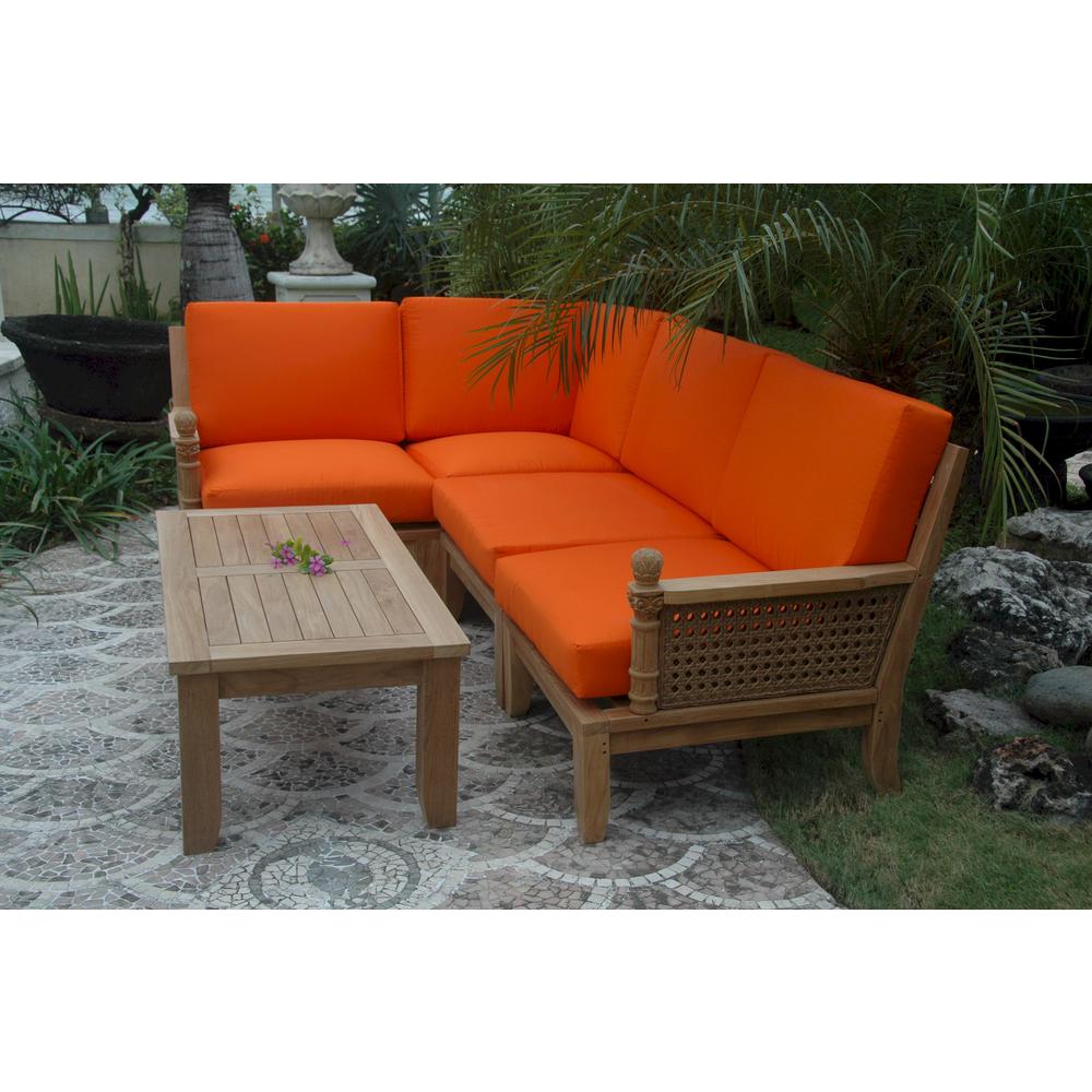 Luxe 5-Pieces Modular Set SET-71 By Anderson Teak | Outdoor Sofas, Loveseats & Sectionals | Modishstore - 4