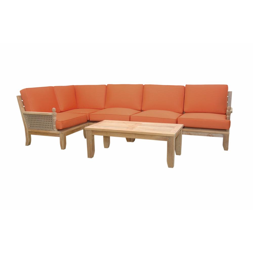Luxe 6-Pieces Modular Set By Anderson Teak | Outdoor Sofas, Loveseats & Sectionals | Modishstore