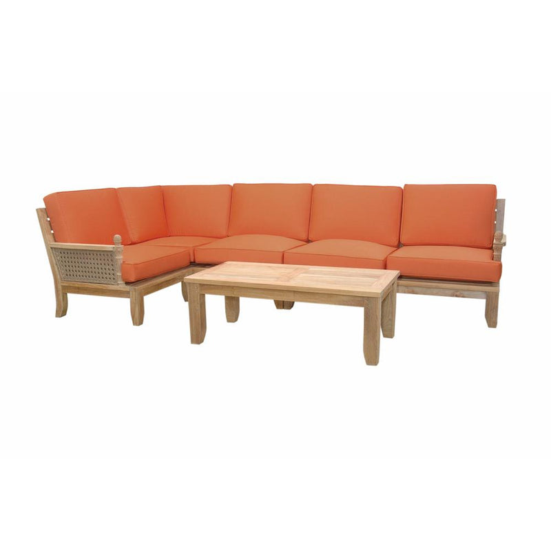 Luxe 6-Pieces Modular Set By Anderson Teak | Outdoor Sofas, Loveseats & Sectionals | Modishstore