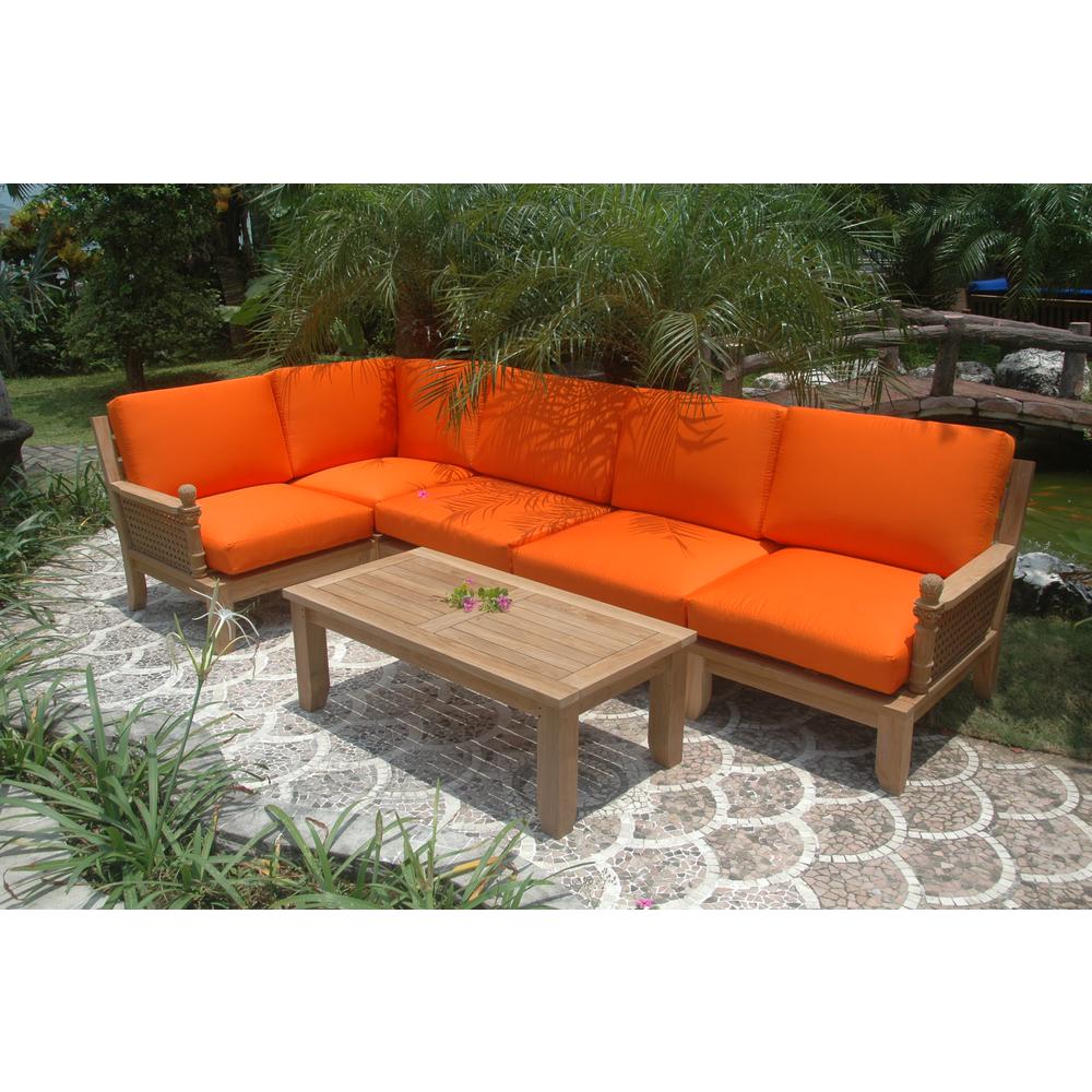 Luxe 6-Pieces Modular Set By Anderson Teak | Outdoor Sofas, Loveseats & Sectionals | Modishstore - 2