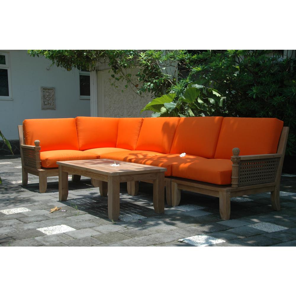 Luxe 6-Pieces Modular Set By Anderson Teak | Outdoor Sofas, Loveseats & Sectionals | Modishstore - 3
