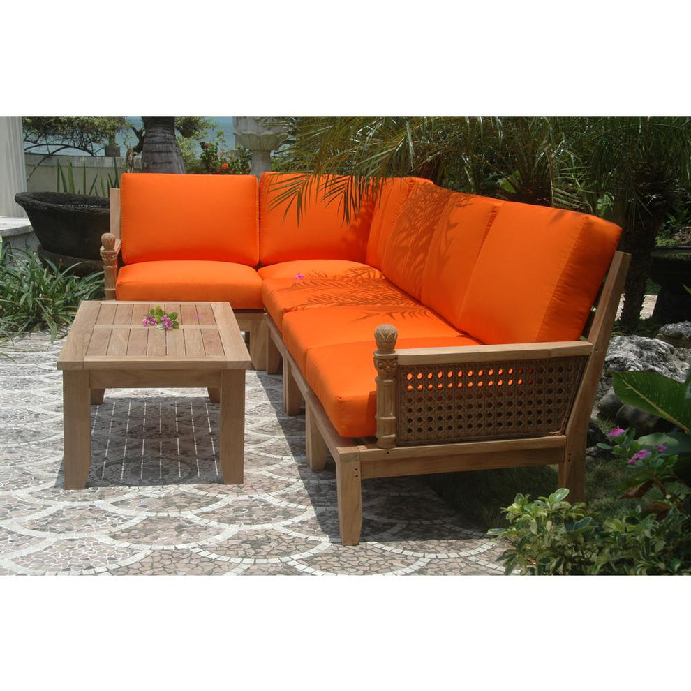 Luxe 6-Pieces Modular Set By Anderson Teak | Outdoor Sofas, Loveseats & Sectionals | Modishstore - 4