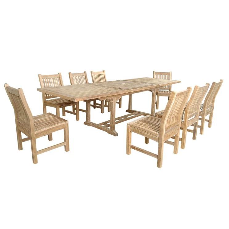 Bahama Sahara 9-Pieces 10' Rectangular Dining Set By Anderson Teak | Outdoor Dining Sets | Modishstore - 3