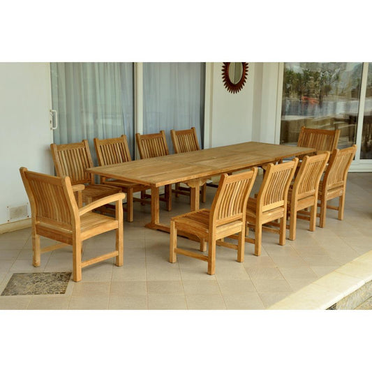 Bahama Sahara 11-Pieces 10' Rectangular Dining Set By Anderson Teak | Outdoor Dining Sets | Modishstore