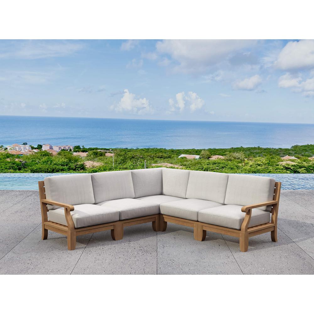 Riviera Luxe 5-Pieces Modular Set By Anderson Teak | Outdoor Sofas, Loveseats & Sectionals | Modishstore