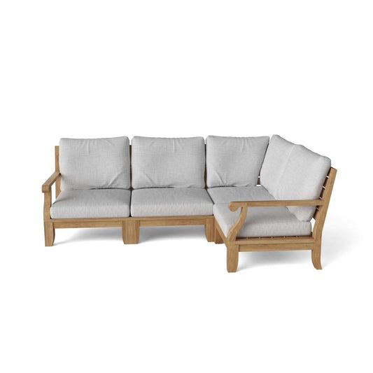Riviera Luxe 4-Pieces Modular Set By Anderson Teak | Outdoor Sofas, Loveseats & Sectionals | Modishstore