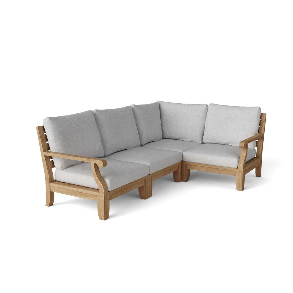 Riviera Luxe 4-Pieces Modular Set By Anderson Teak | Outdoor Sofas, Loveseats & Sectionals | Modishstore - 2