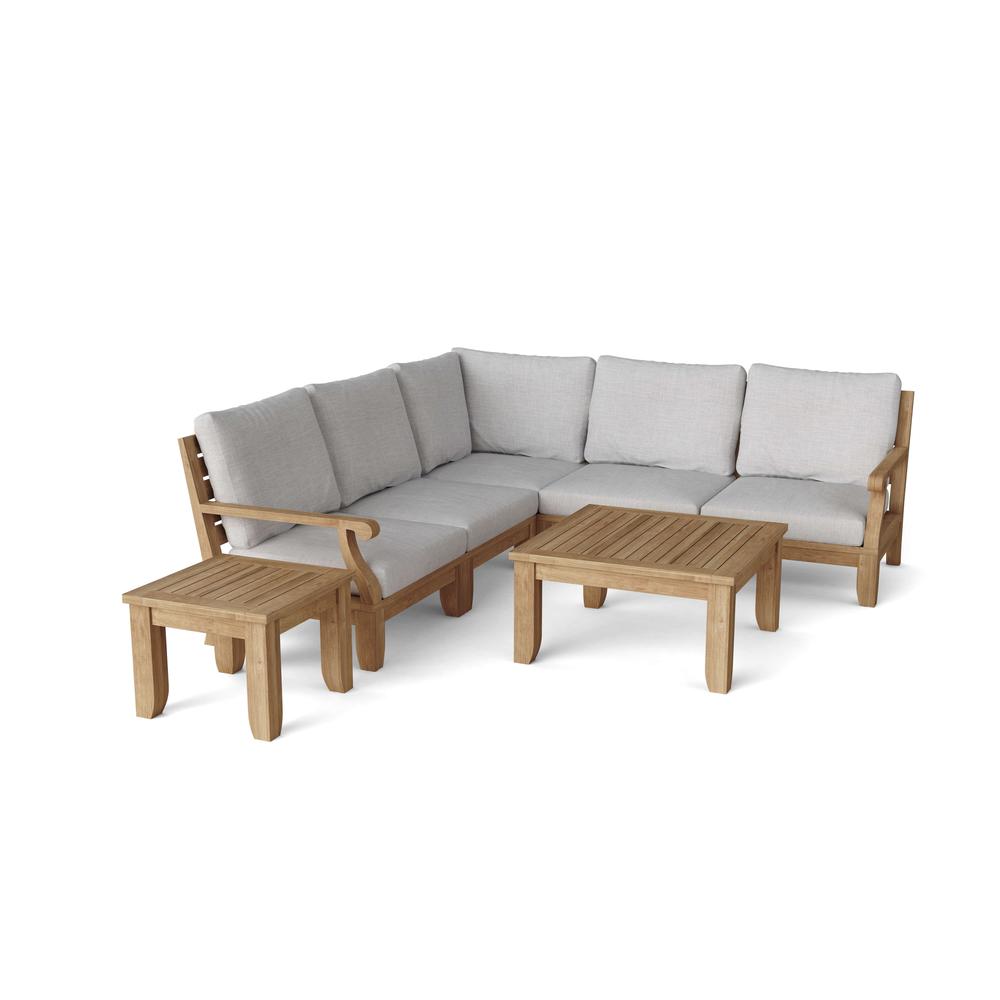 Riviera Luxe 7-Pieces Modular Set With Square Tables By Anderson Teak | Outdoor Sofas, Loveseats & Sectionals | Modishstore - 2