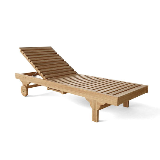 Capri Sun Lounger Adjusted Back & Side Tray By Anderson Teak | Outdoor Chaise Lounges | Modishstore