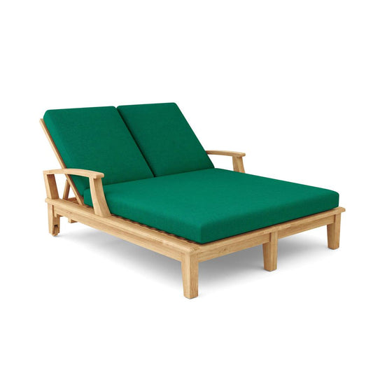 Brianna Double Sun Lounger With Arm By Anderson Teak | Outdoor Chaise Lounges | Modishstore