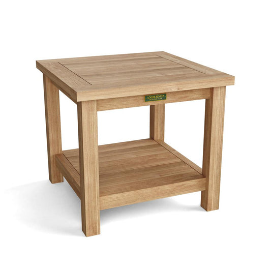 22" Square 2-Tier Side Table By Anderson Teak | Outdoor Tables | Modishstore
