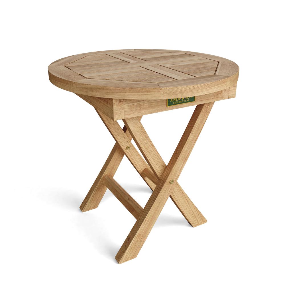 Bahama 20" Mini Side Round Folding Table By Anderson Teak | Outdoor Tables | Modishstore