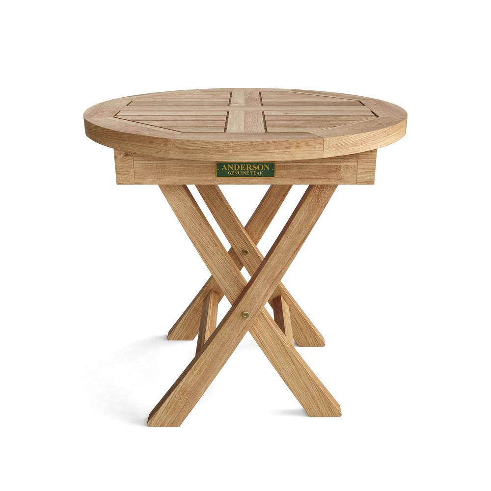 Bahama 20" Mini Side Round Folding Table By Anderson Teak | Outdoor Tables | Modishstore - 2