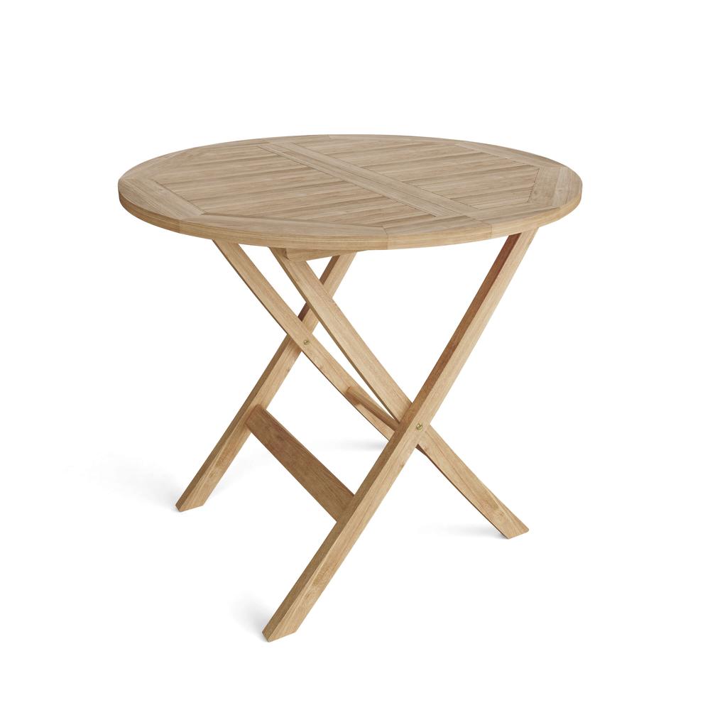 Windsor 31" Round Picnic Folding Table By Anderson Teak | Outdoor Tables | Modishstore