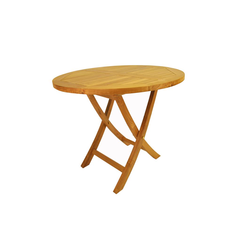 Bahama 35" Round Bistro Folding Table By Anderson Teak | Outdoor Tables | Modishstore - 2