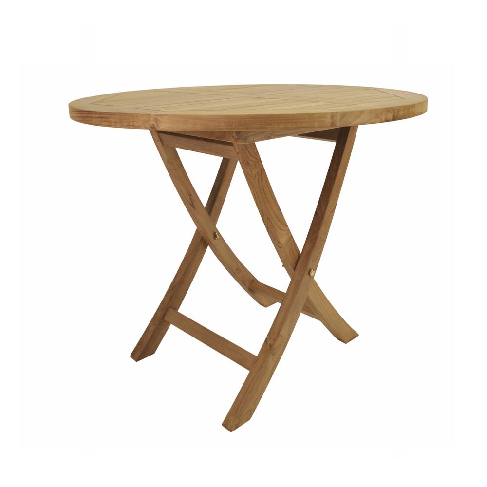 Bahama 35" Round Bistro Folding Table By Anderson Teak | Outdoor Tables | Modishstore - 4
