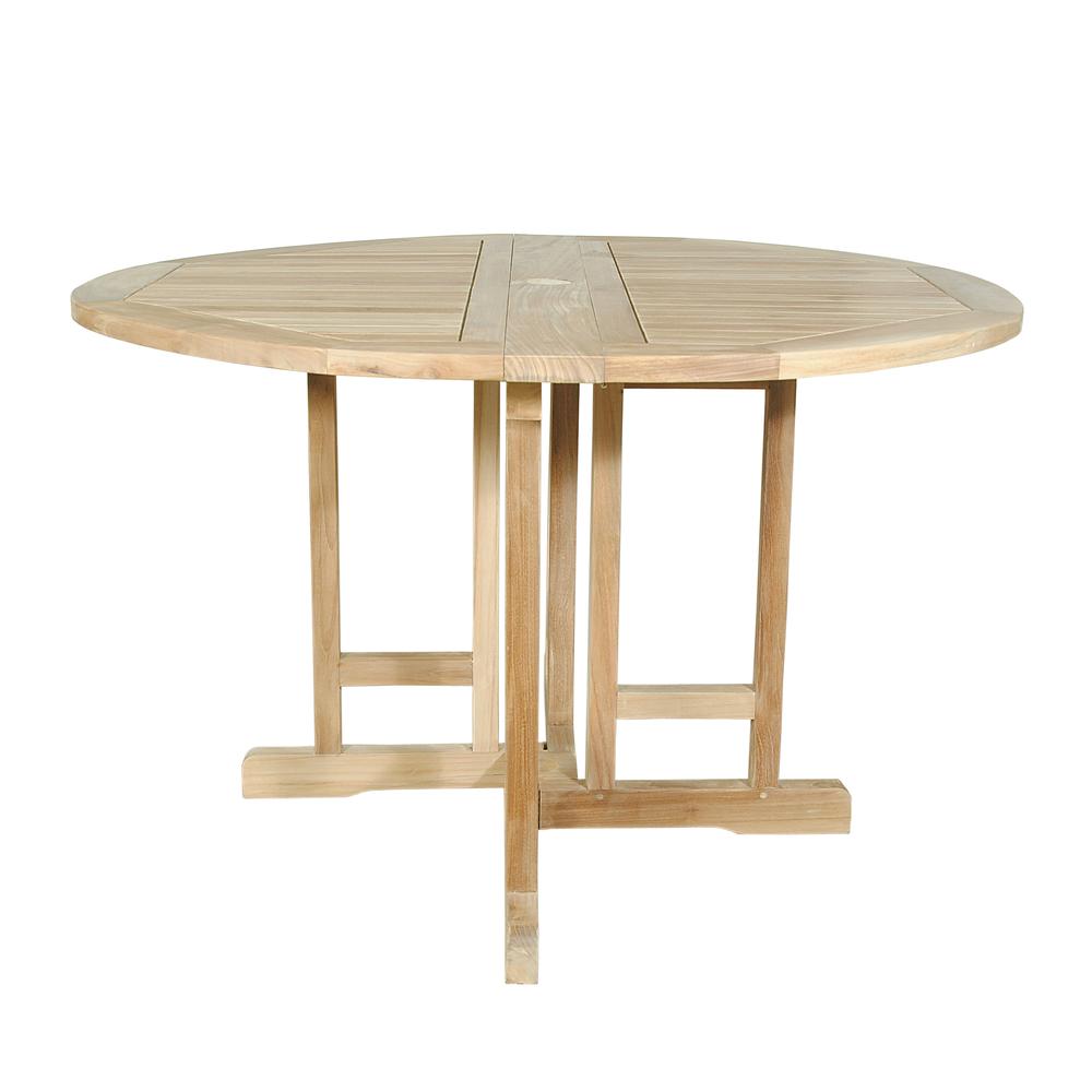 Butterfly 47" Round Folding Table By Anderson Teak | Outdoor Tables | Modishstore - 2
