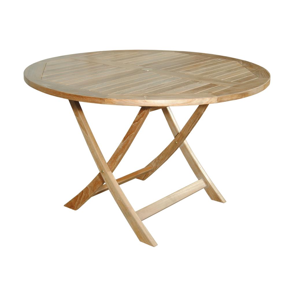Bahama 47" Round Folding Table By Anderson Teak | Outdoor Tables | Modishstore - 2