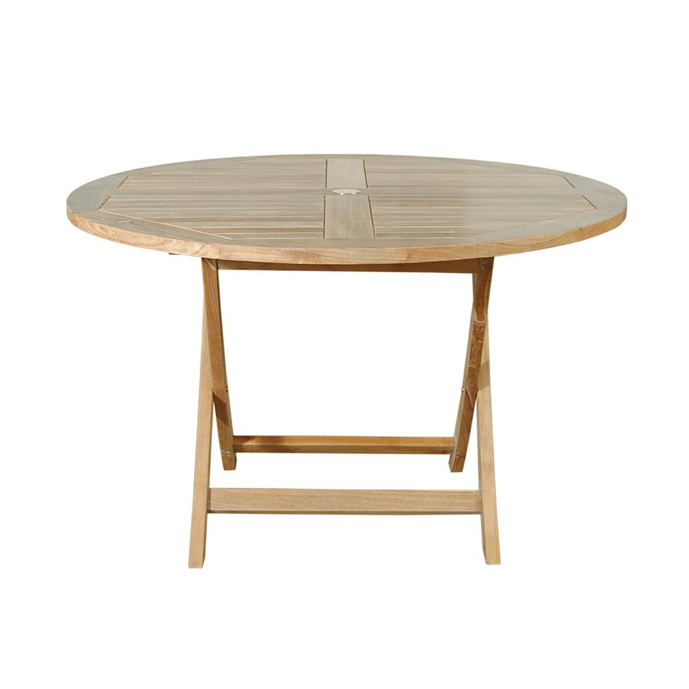 Bahama 47" Round Folding Table By Anderson Teak | Outdoor Tables | Modishstore - 3