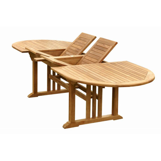 Sahara 106" Oval Double Ext. Table By Anderson Teak | Outdoor Tables | Modishstore