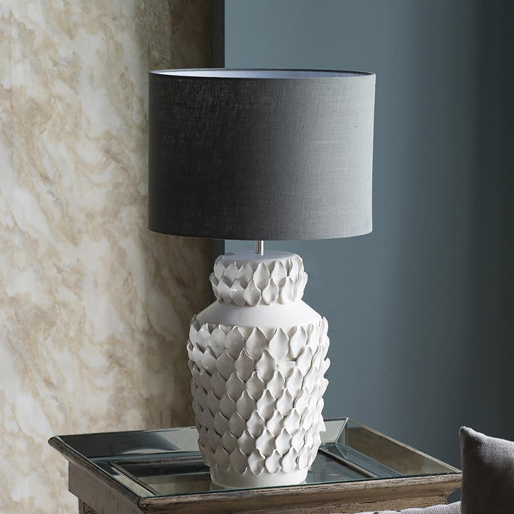 A&B Home Keene Ceramic Lamp Gray Shade | Table Lamps | Modishstore