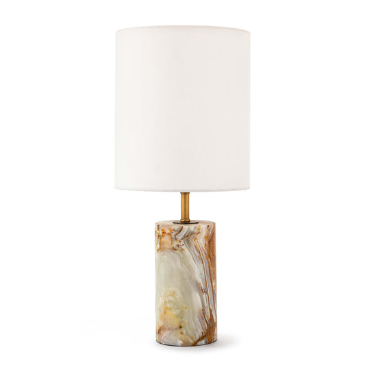 Jade And Brass Mini Cylinder Lamp By Regina Andrew | Table Lamps | Modishstore