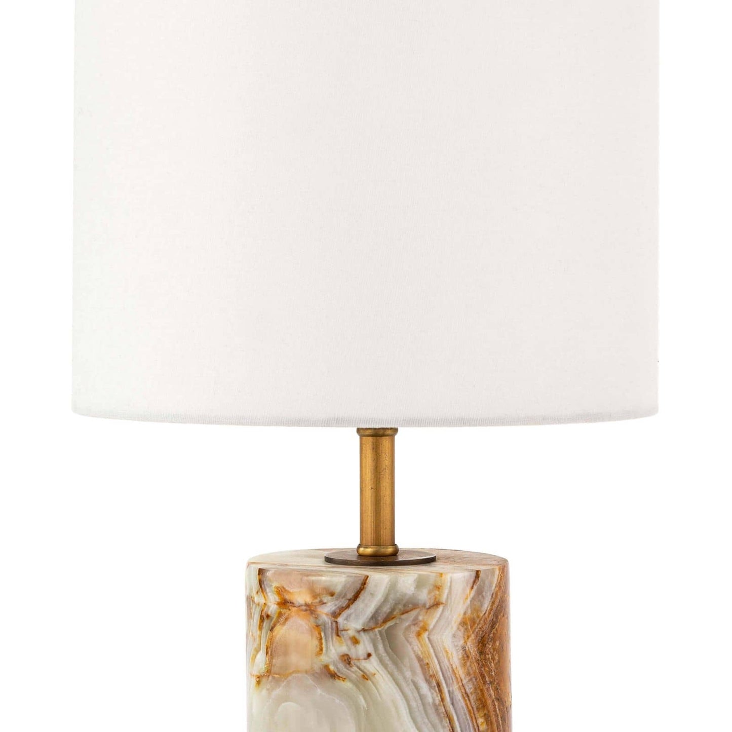 Jade And Brass Mini Cylinder Lamp By Regina Andrew | Table Lamps | Modishstore - 3