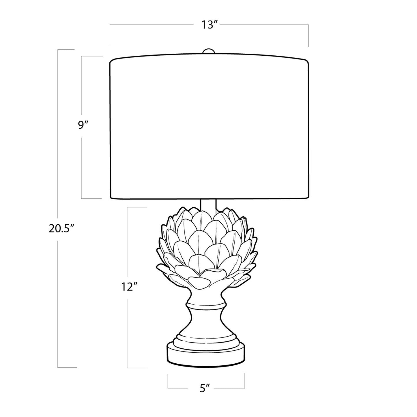 Leafy Artichoke Ceramic Table Lamp Off White By Regina Andrew | Table Lamps | Modishstore - 6