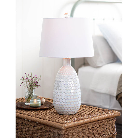 Glimmer Ceramic Table Lamp Pearlized White By Regina Andrew | Table Lamps | Modishstore