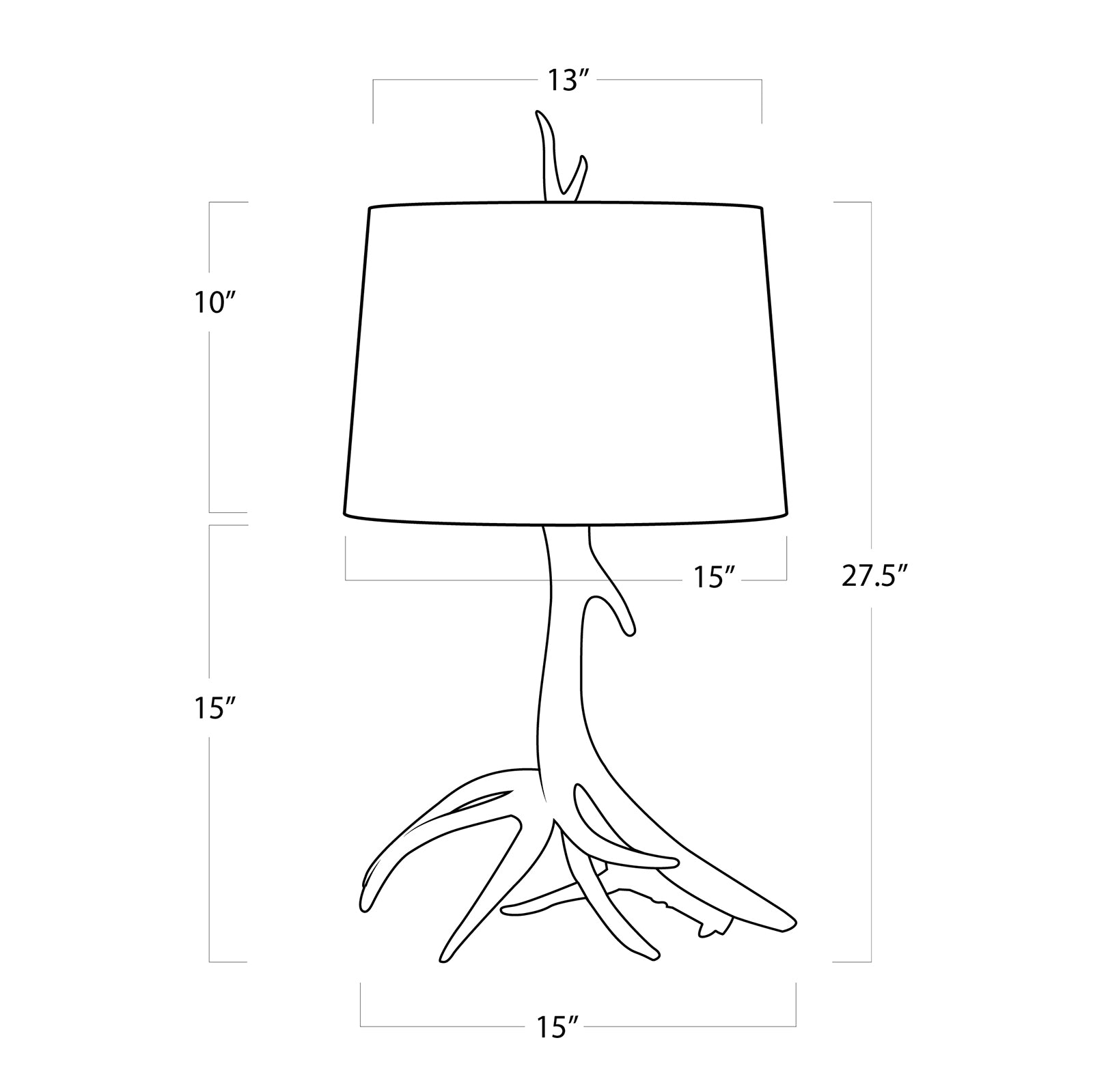 Waylon Antler Table Lamp By Regina Andrew | Table Lamps | Modishstore - 2