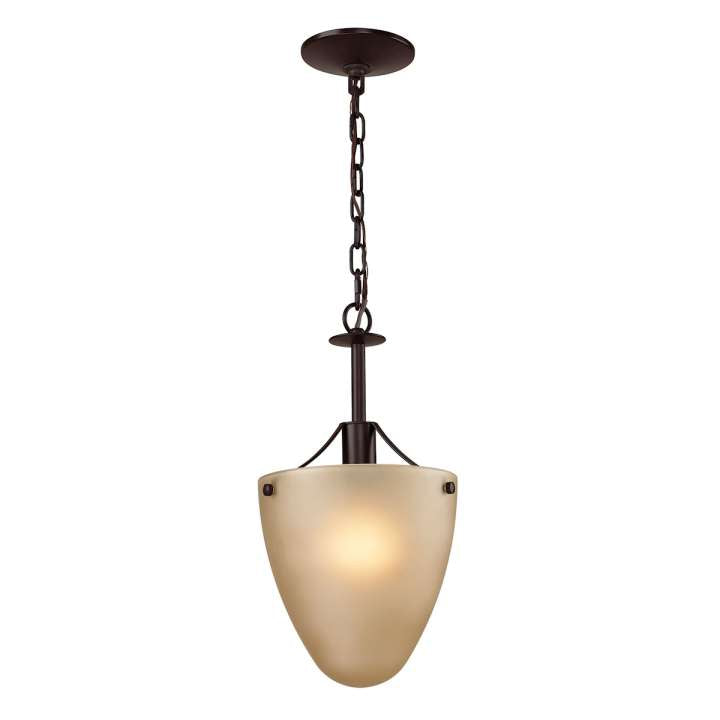Jackson 1-Light Convertible in Oil Rubbed Bronze with Light Amber Glass | Ceiling Lamps | Modishstore