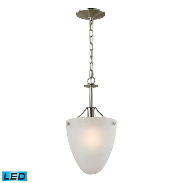 Jackson 1-Light Semi Flush in Brushed Nickel with White Glass - Includes LED Bulbs | Ceiling Lamps | Modishstore