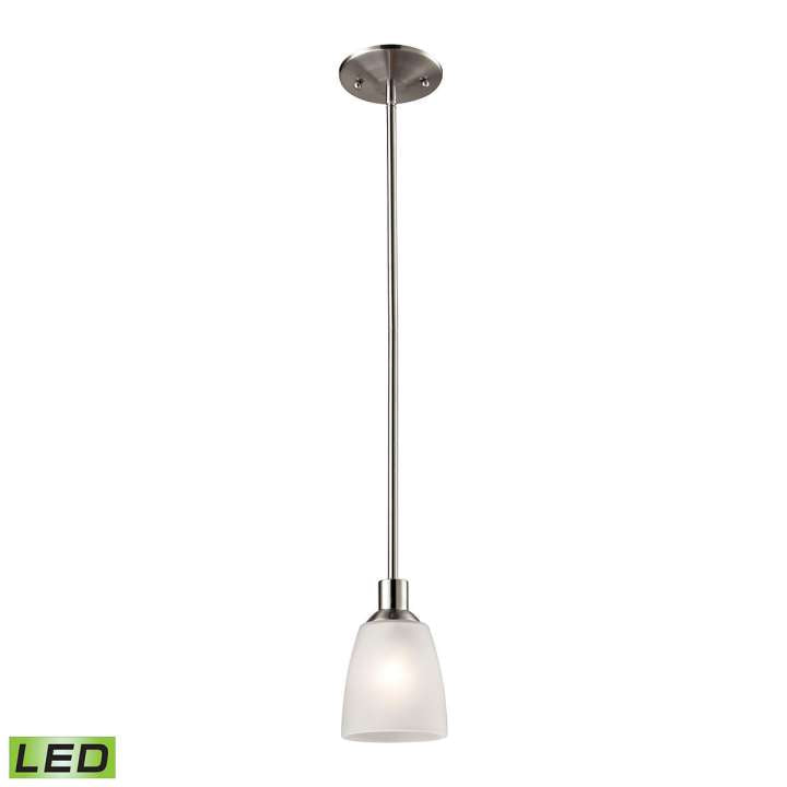 Jackson 1-Light Mini Pendant in Brushed Nickel with White Glass - LED | Pendant Lamps | Modishstore