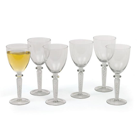 Set Of Six Coil White Wine Glasses by GO Home