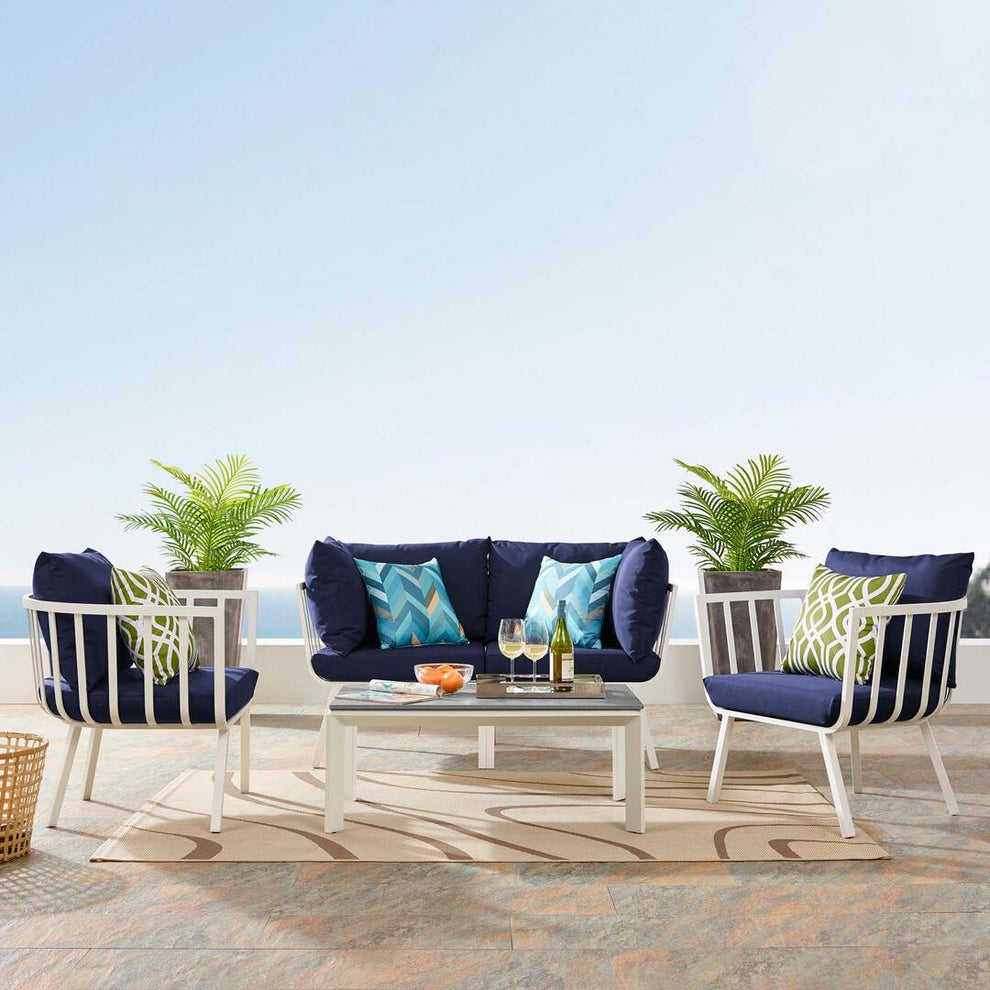 Modway Riverside 5 Piece Outdoor Patio Aluminum Set - EEI-3786 | Outdoor Sofas, Loveseats & Sectionals | Modishstore - 20