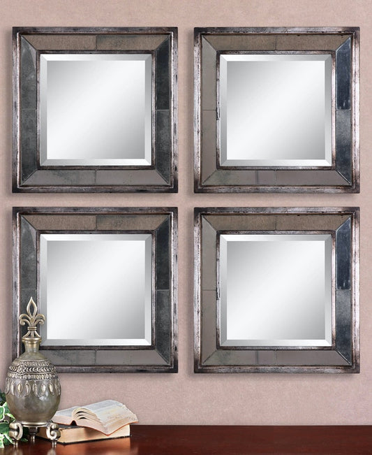 Uttermost Davion Squares Silver Mirror Set/2 | Mirrors | Modishstore